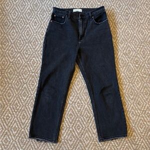 Abercrombie & Fitch Ultra High Rise Ankle Straight denim, washed black size 27s